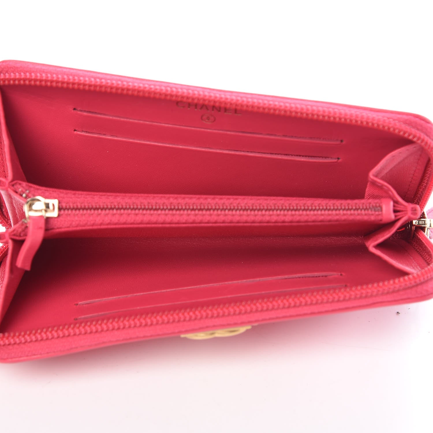 Chanel Lambskin Quilted Small Boy Zip Around Wallet Fuchsia 5 of 8