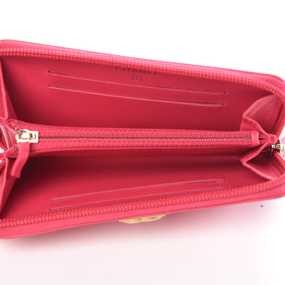 Chanel Lambskin Quilted Small Boy Zip Around Wallet Fuchsia 5 of 8