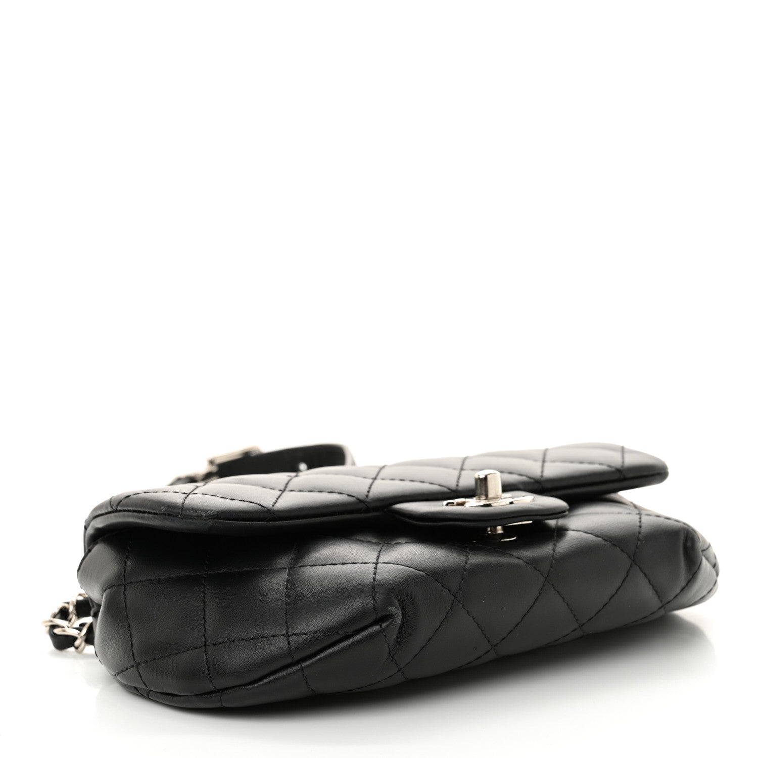 Chanel Calfskin Quilted CC Uniform Flap Belt Bag Black 4 of 14