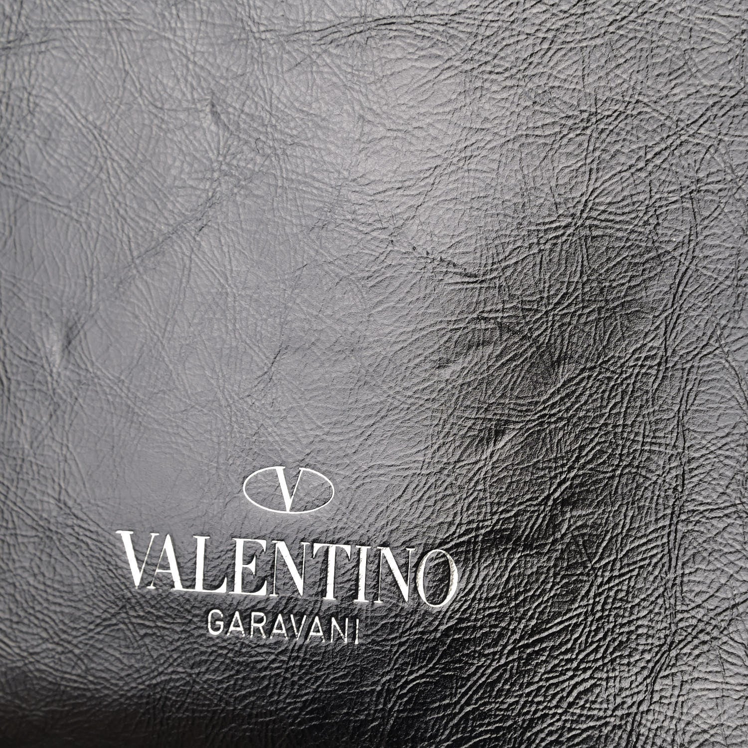 Valentino Garavani Craquele Calfskin Small Guitar Strap Rockstud Rolling Flap Pocket Shoulder Bag Black 6 of 6