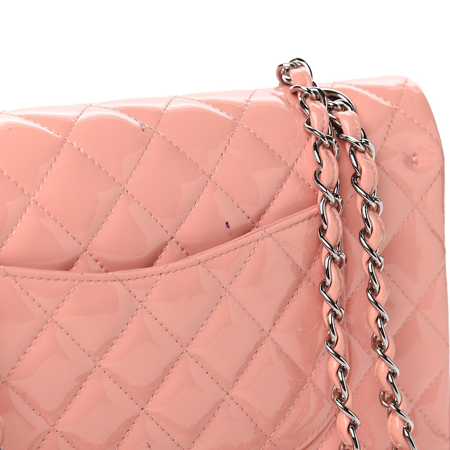 Chanel Patent Quilted Medium Double Flap Light Pink 10 of 12