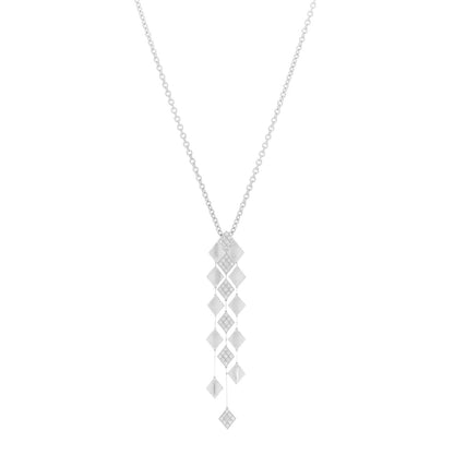 Chanel 18K White Gold Diamond Matelasse Necklace 1 of 6