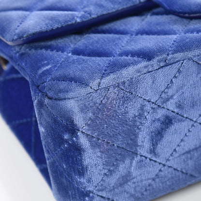 Chanel Velvet Quilted Mini Rectangular Flap Blue 10 of 10
