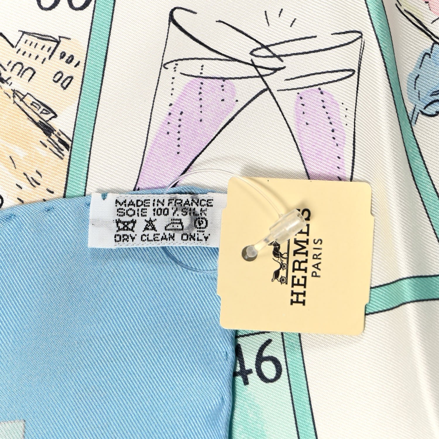 Hermes Silk Le Jeu des Petits Bonheur Scarf 90 Ciel Veronese Bleu Pale 4 of 4