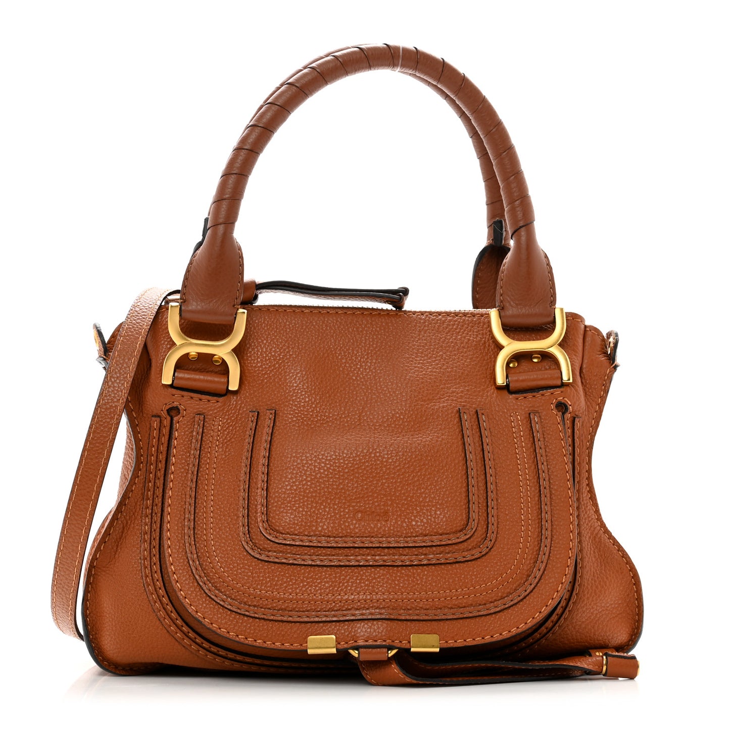 Calfskin Small Marcie Satchel Tan