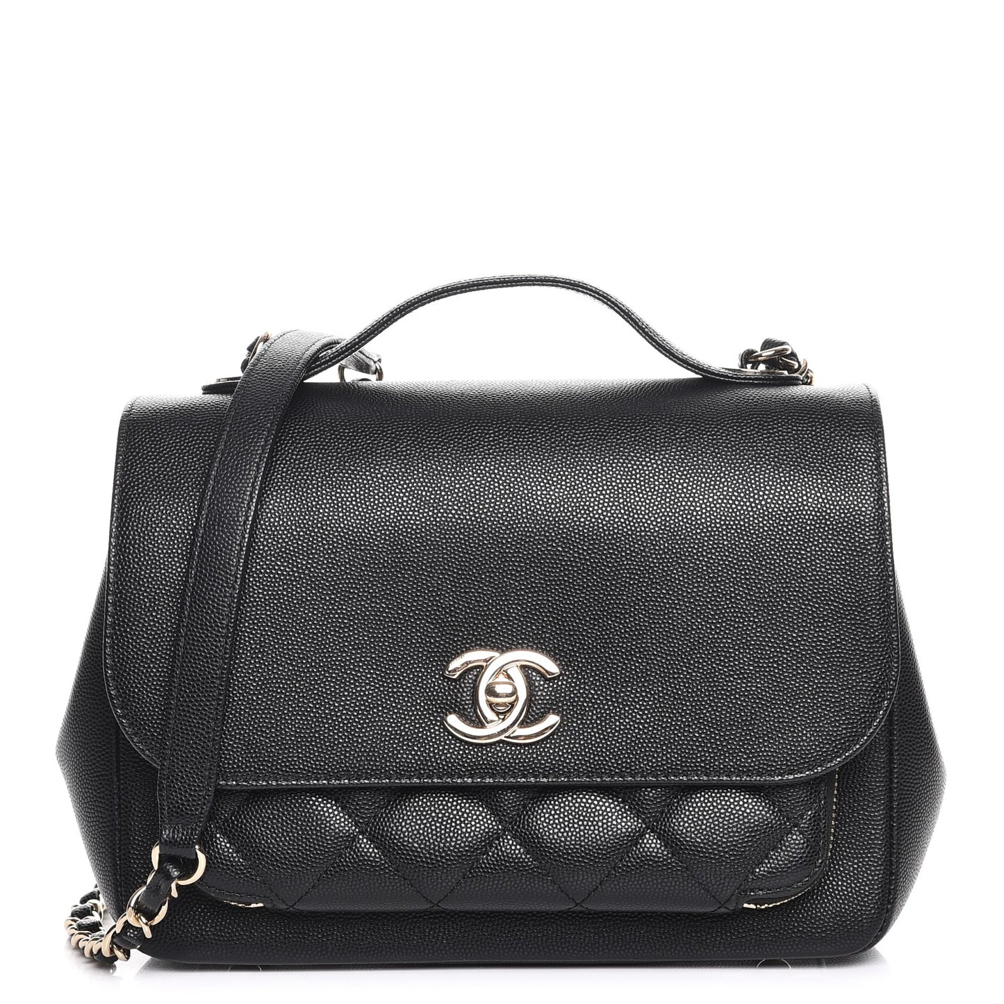 Caviar Quilted Small Business Affinity Flap Black