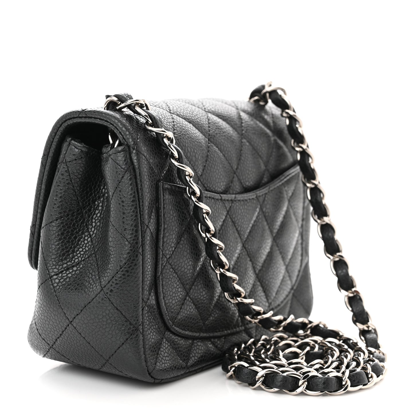Caviar Quilted Mini Square Flap Black