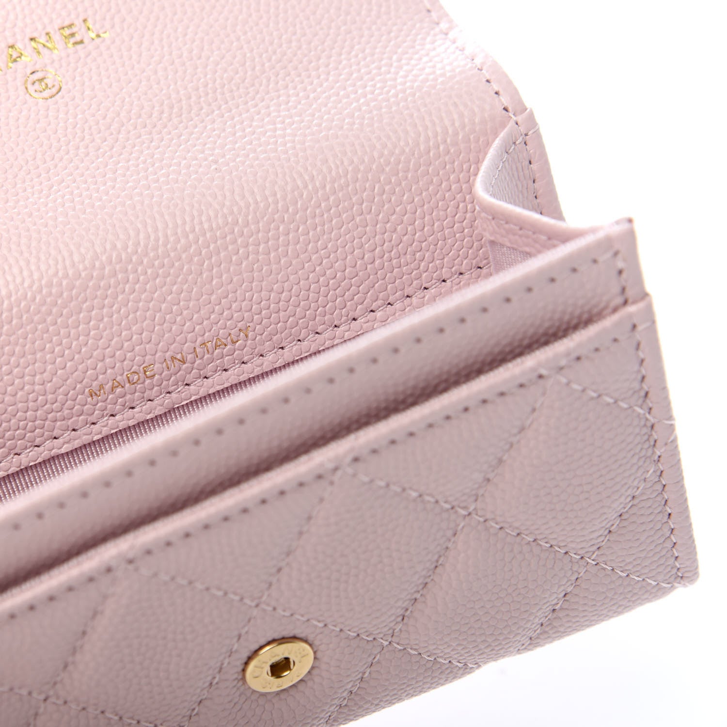 Chanel Caviar Quilted Flap Card Holder Wallet Light Pink 7 of 9