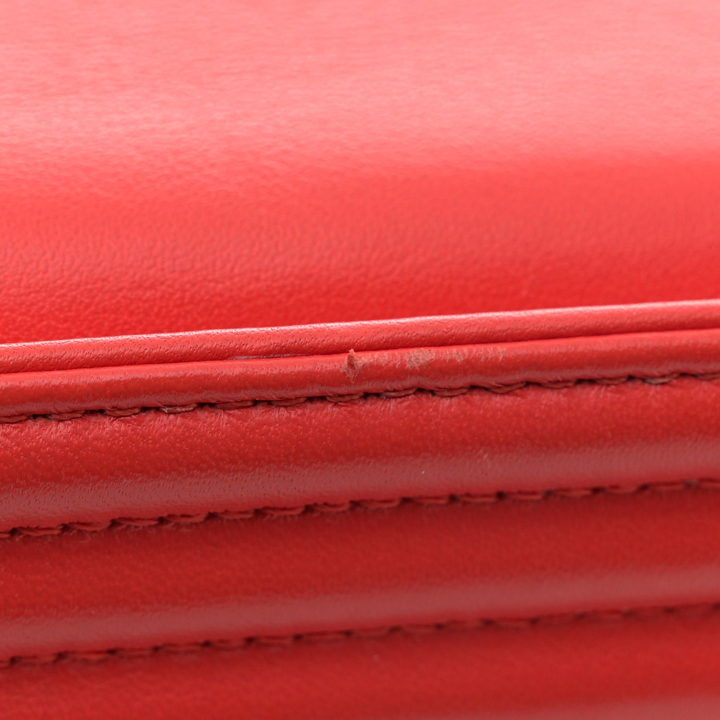Calfskin Chevron Quilted Medium Boy Flap Red