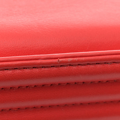 Chanel Calfskin Chevron Quilted Medium Boy Flap Red 13 of 14