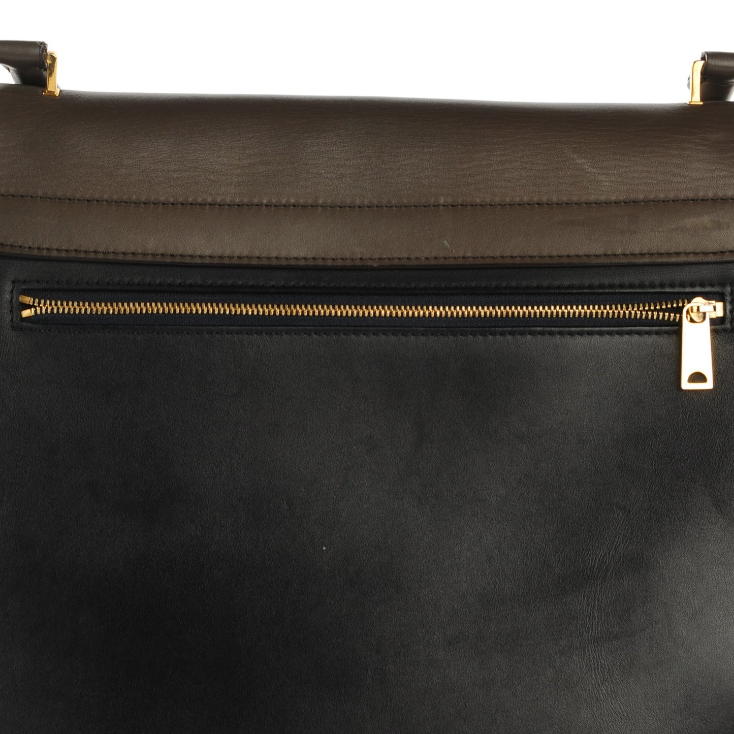 Smooth Calfskin Large Tri-Color Trapeze Anthracite