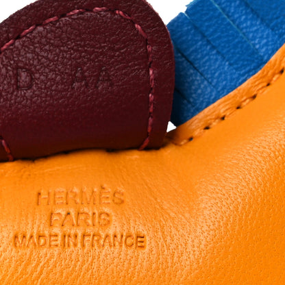 Hermes Milo Lambskin Grigri Rodeo Horse Bag Charm PM Jaune D'Or Bleu Zanzibar Rouge H 3 of 4