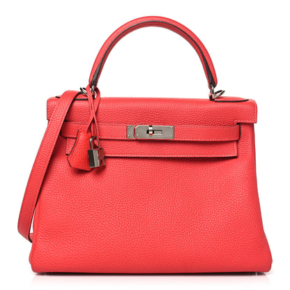 Hermes Togo Kelly Retourne 28 Rouge Pivoine 1 of 10