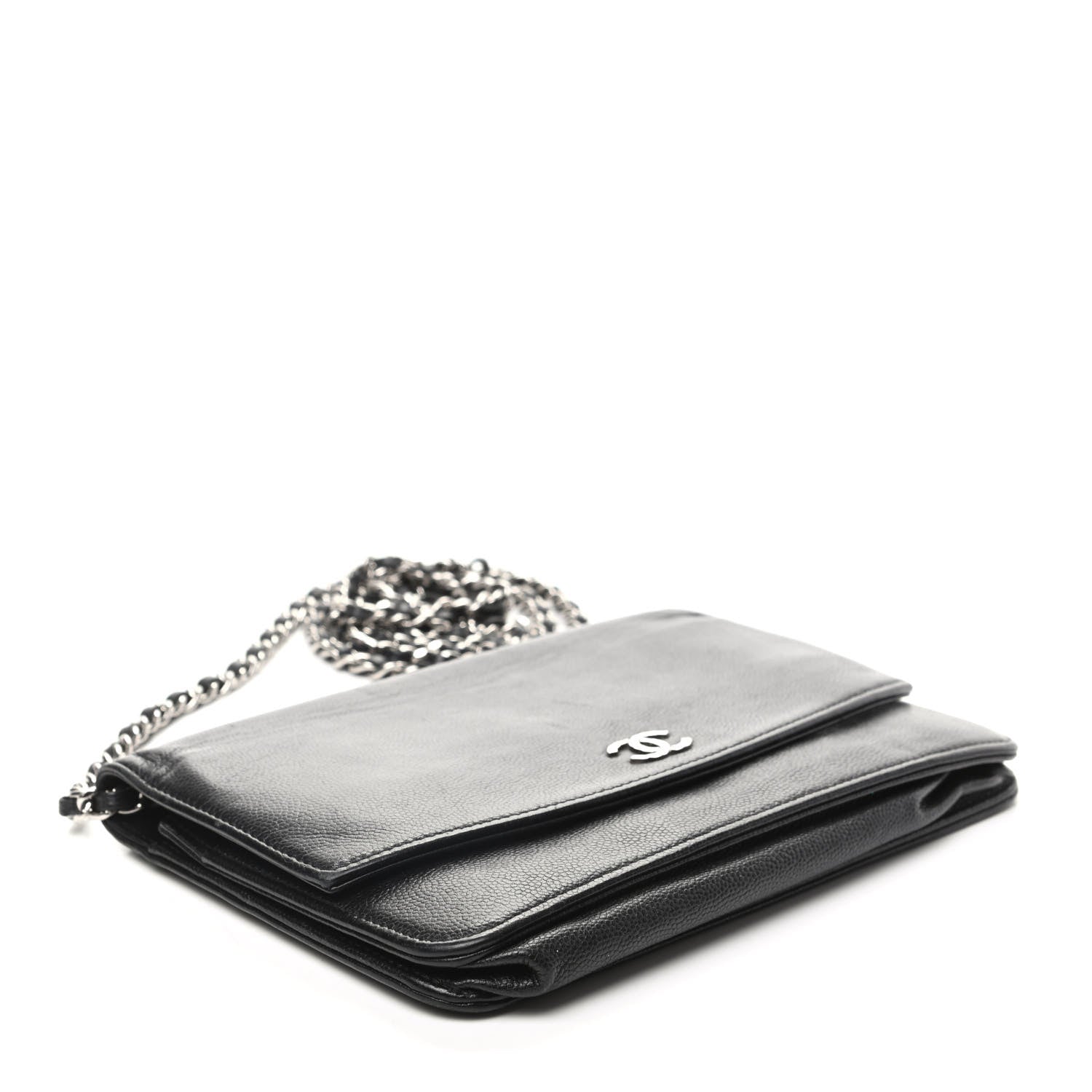 Chanel Caviar Sevruga Wallet On Chain WOC Black 4 of 8