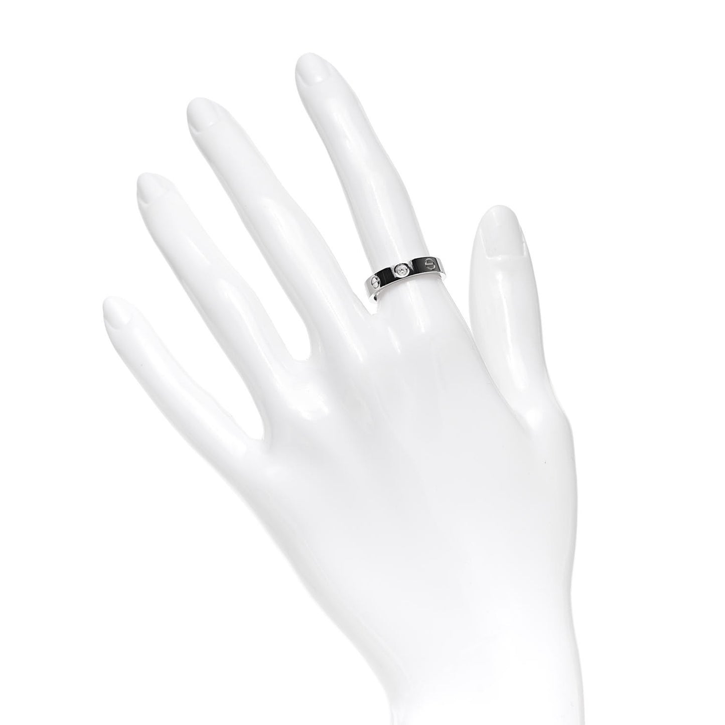 18K White Gold Diamond 4mm LOVE Wedding Band Ring 51 5.75