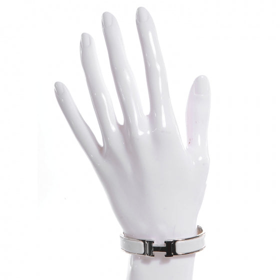 Hermes Enamel Narrow Clic Clac H Bracelet PM White 2 of 4