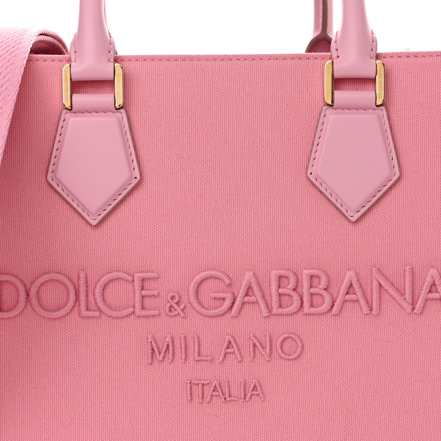 Canvas Embroidered Logo Shopper Tote Pink