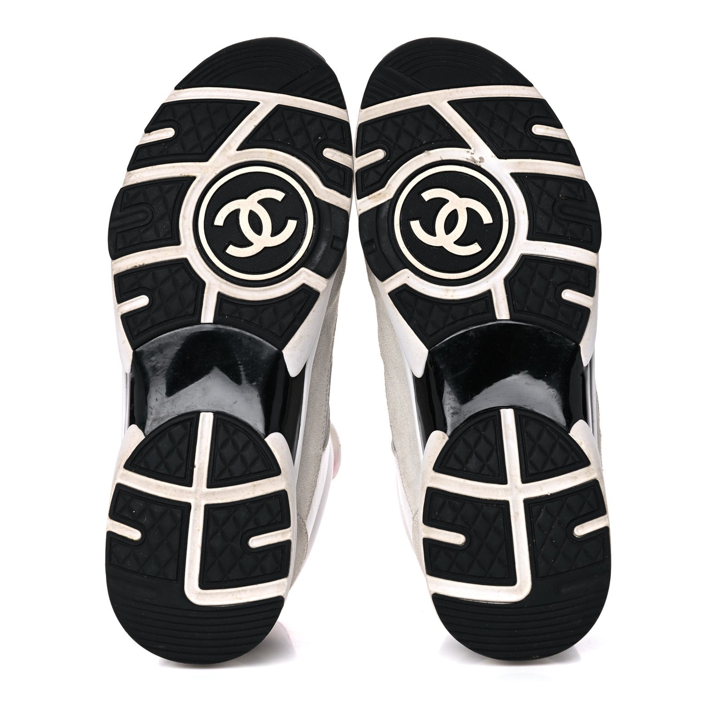 Calfskin Fabric Sneakers 39 White Silver Fluo Pink