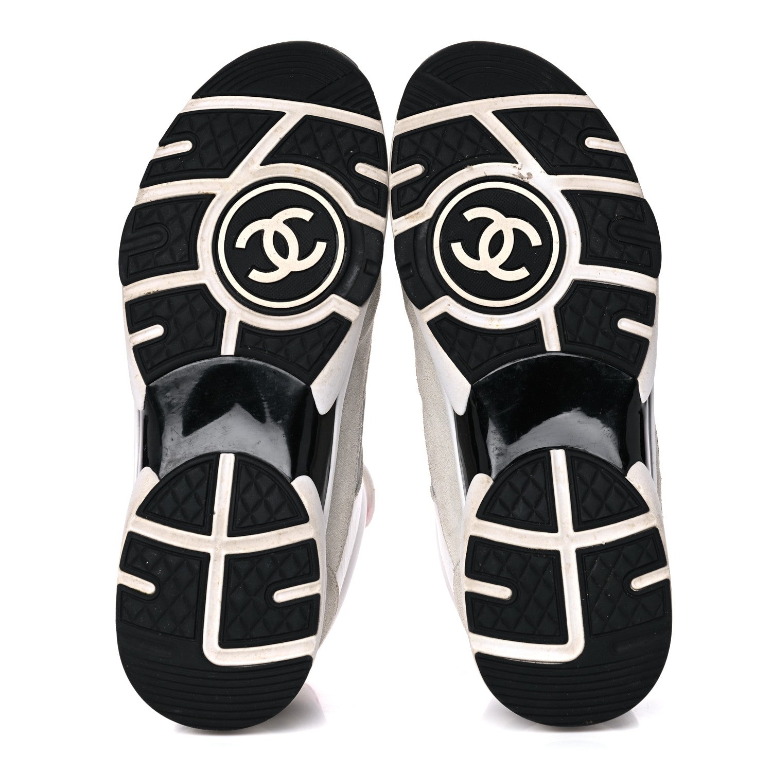 Chanel Calfskin Fabric Sneakers 39 White Silver Fluo Pink 5 of 24