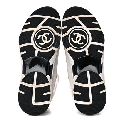 Chanel Calfskin Fabric Sneakers 39 White Silver Fluo Pink 5 of 24
