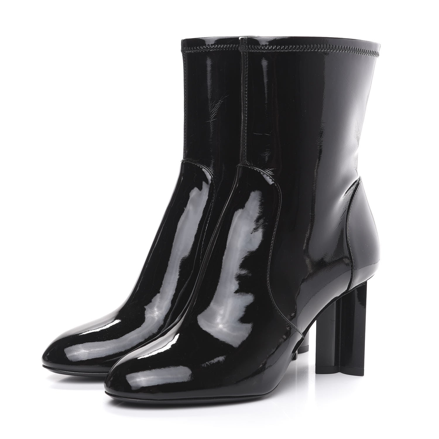 Louis Vuitton Patent Silhouette Ankle Boots 38 Black 3 of 7