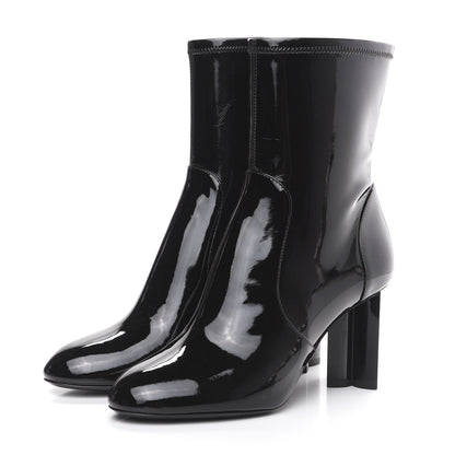 Louis Vuitton Patent Silhouette Ankle Boots 38 Black 3 of 7