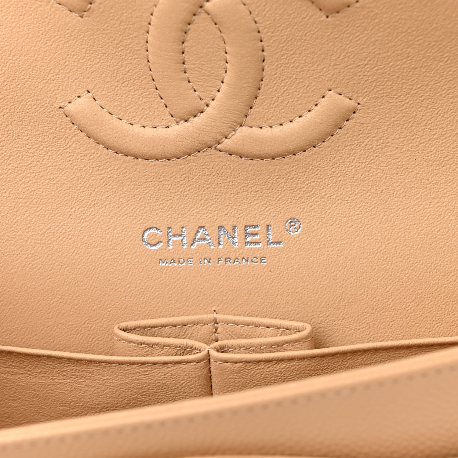 Chanel Caviar Quilted Medium Double Flap Beige 5 of 8
