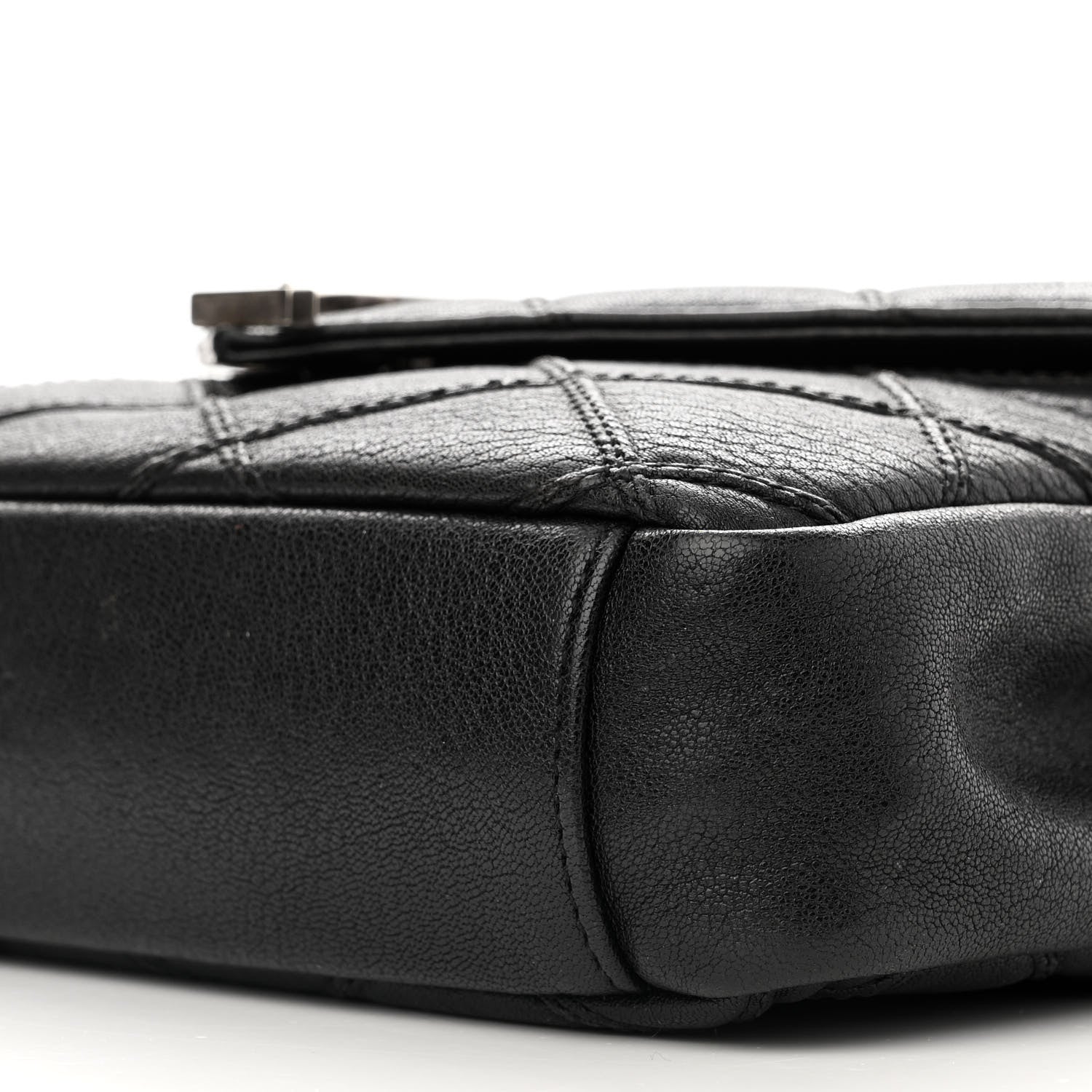 Saint Laurent Calfskin Matelasse Diamond Quilted Monogram Medium College Bag Black 10 of 12