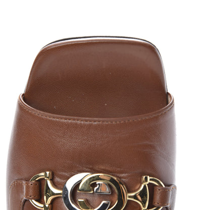 Gucci Malaga Kid Zumi Mid Heel Slide Sandals 39 Brown Papaya 12 of 14