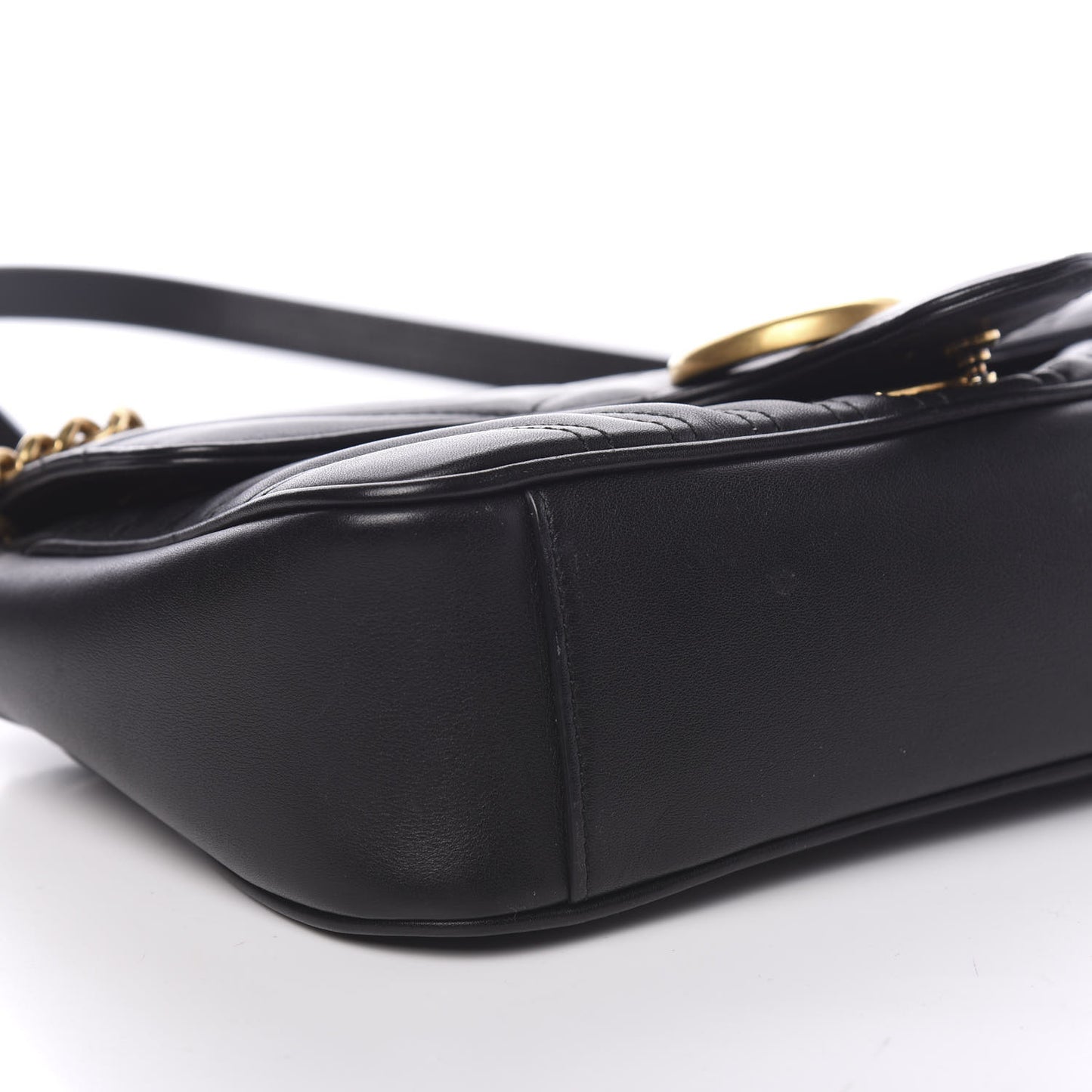 Calfskin Matelasse Small GG Marmont Shoulder Bag Black