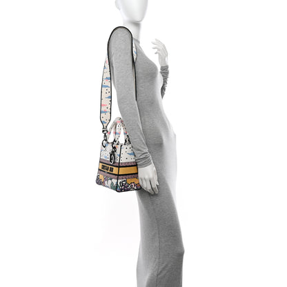 Christian Dior Canvas Embroidered Ciel De Reve Medium Lady D-Lite Latte Multicolor 2 of 11