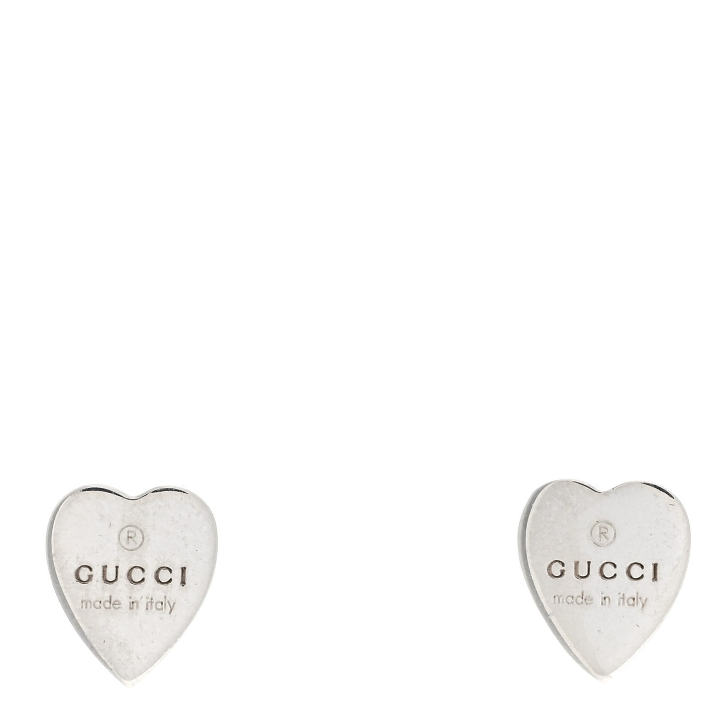 Sterling Silver Trademark Heart Stud Earrings
