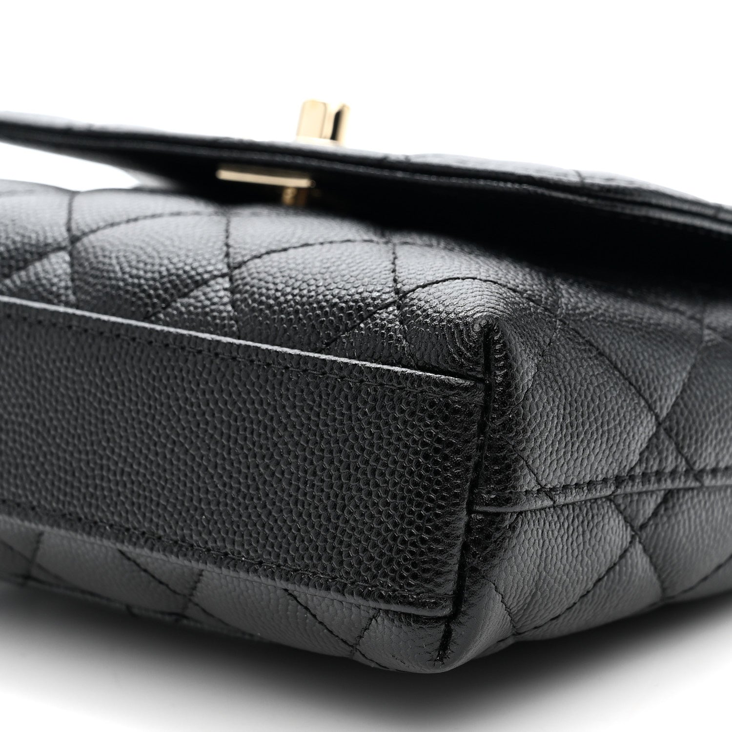 Chanel Caviar Quilted Coco Handle Clutch With Chain Black 9 of 10