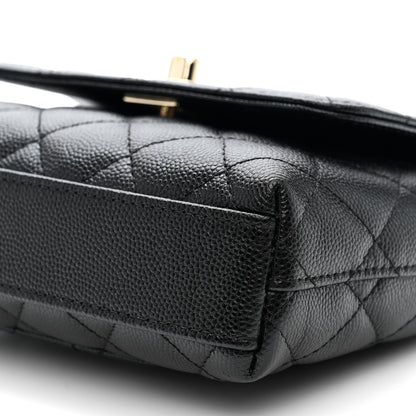 Chanel Caviar Quilted Coco Handle Clutch With Chain Black 9 of 10