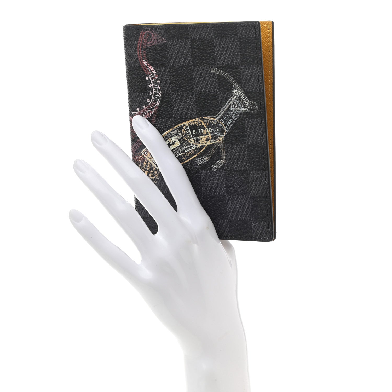 Louis Vuitton Damier Graphite Stamps Passport Cover Olive 2 of 8