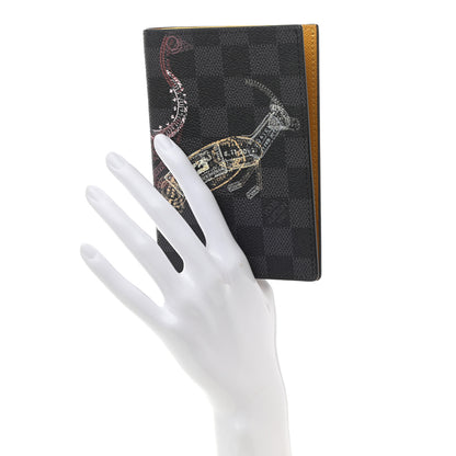 Louis Vuitton Damier Graphite Stamps Passport Cover Olive 2 of 8