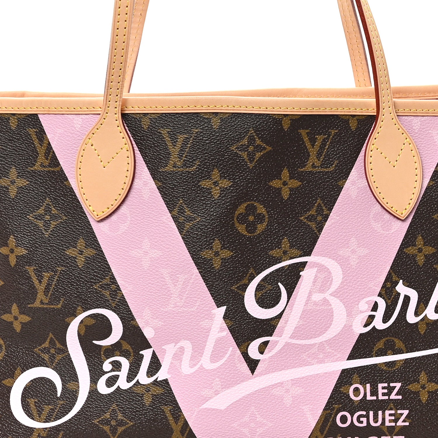 Louis Vuitton Monogram Saint Barth V Neverfull MM Rose Ballerine