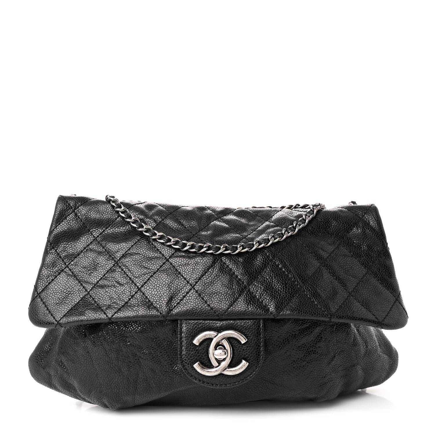 Chanel Caviar Quilted Medium Elastic Flap Black 1 of 10