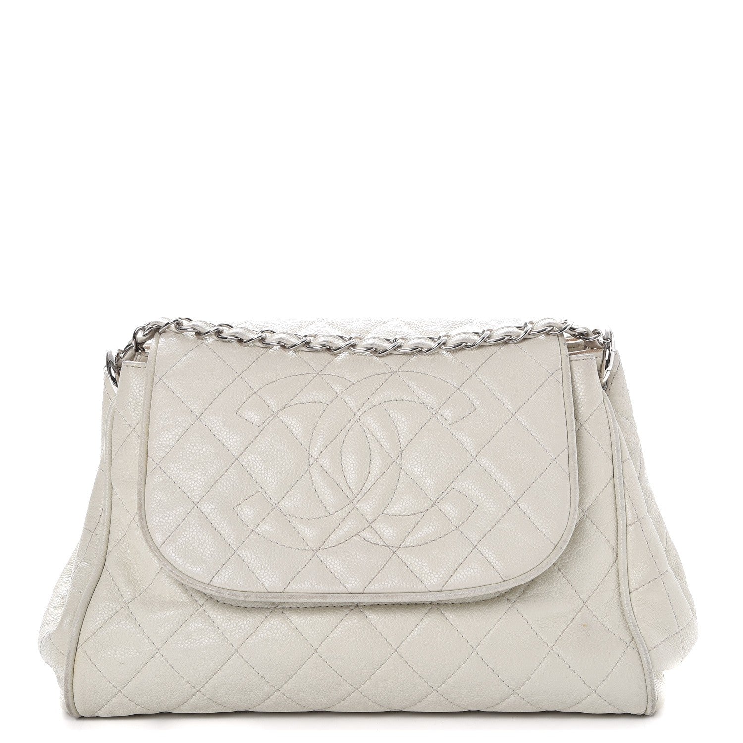 Chanel Caviar Quilted Timeless Accordion Flap White 1 of 17