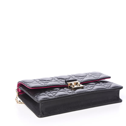 Christian Dior Lambskin Cannage Miss Dior Promenade Pouch Black 3 of 9