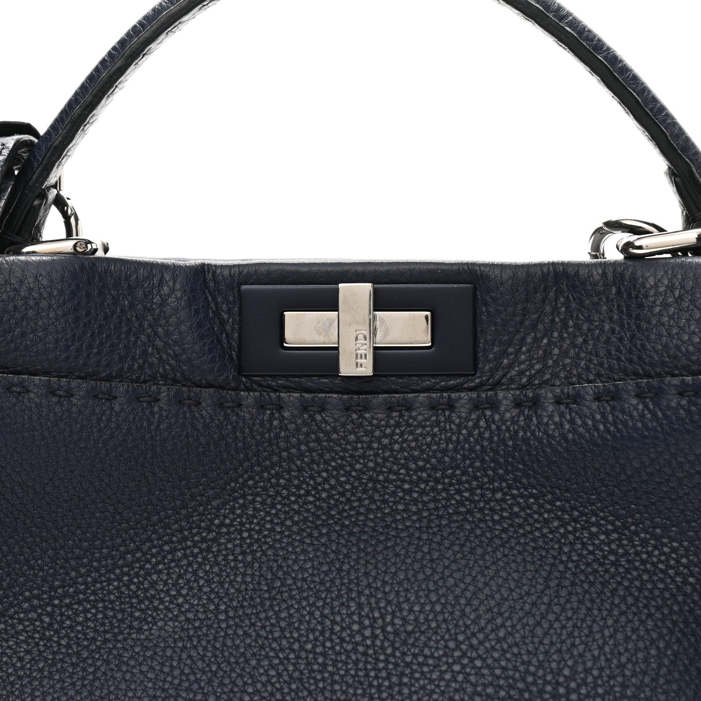 Cuoio Romano Selleria Medium Peekaboo Iconic Satchel Blue Notte