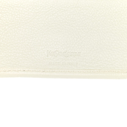 Saint Laurent Calfskin Belle de Jour Zip Around French Wallet White 7 of 9