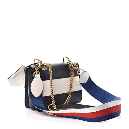 Gucci Calfskin Sylvie Web Queen Margaret Shoulder Bag Mystic White Black 4 of 11