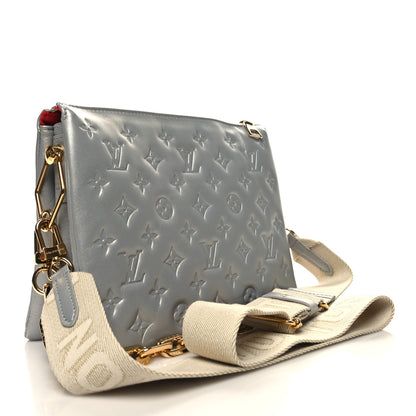 Louis Vuitton Lambskin Embossed Monogram Coussin PM Silver 3 of 11