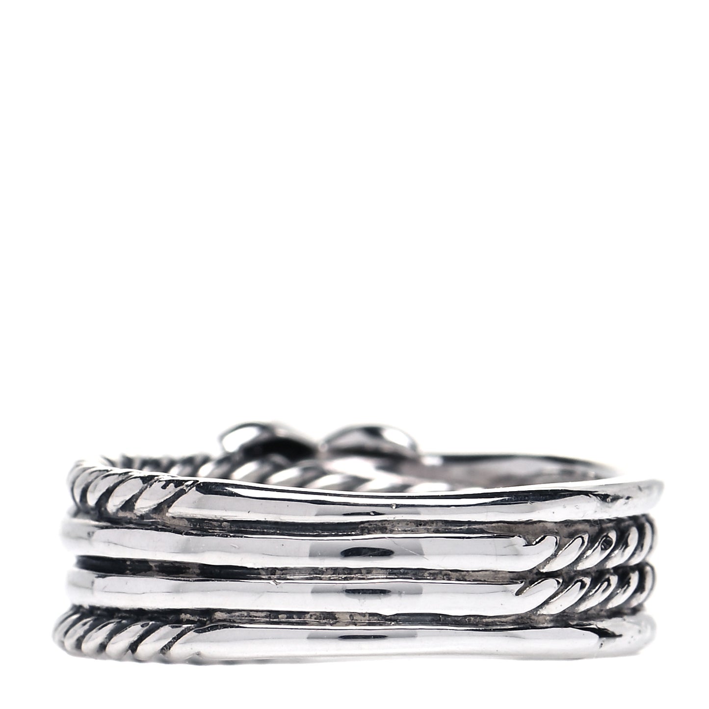 Sterling Silver Diamond X Crossover Ring 54 6.75