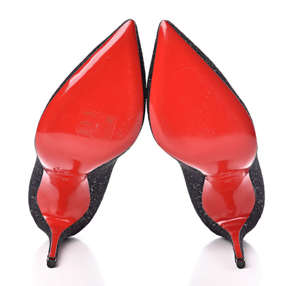 Christian Louboutin Glitter Resille Pigalle Follies 100 Pumps 38 Black 5 of 9