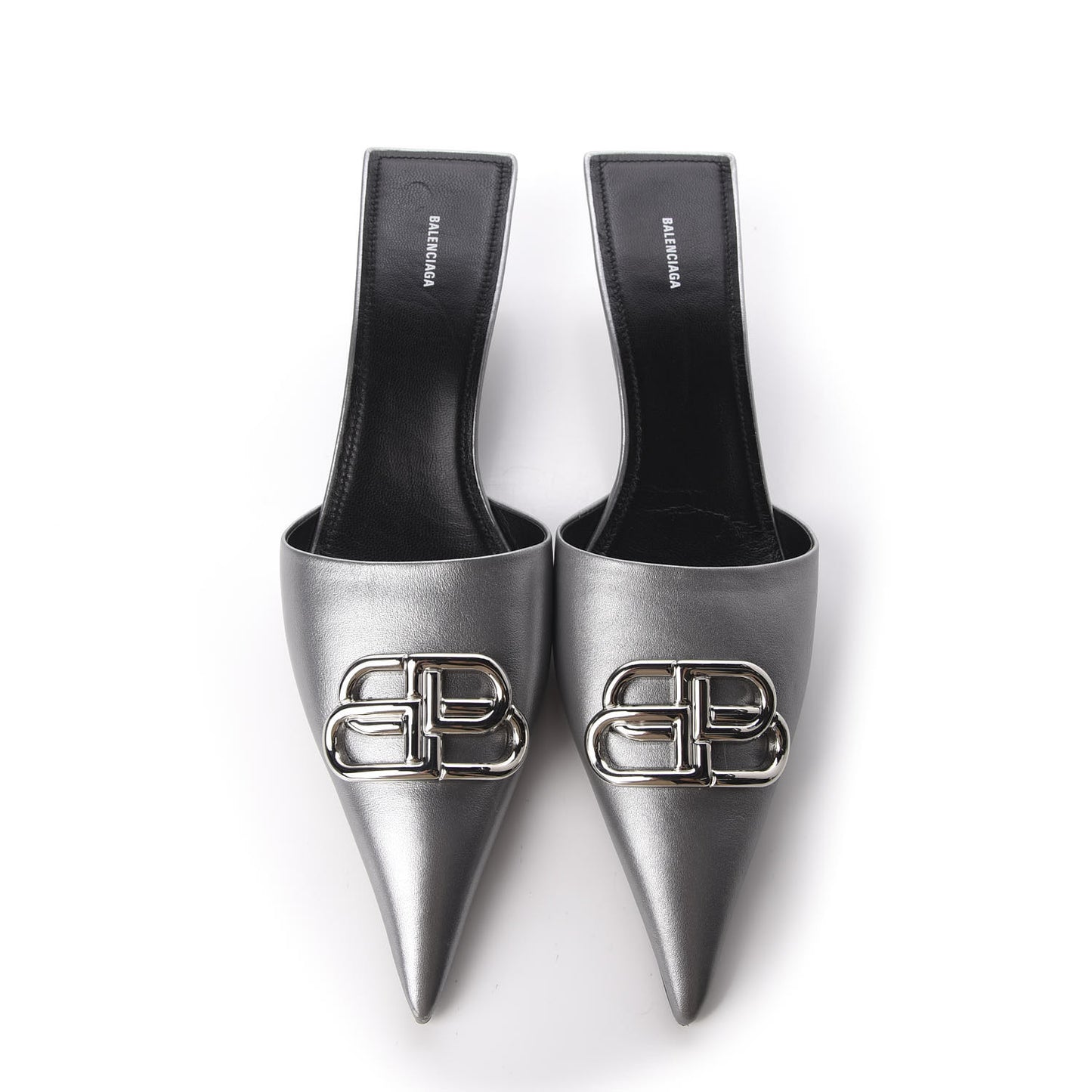 Calfskin BB Pointy Toe Mule 10 Gray