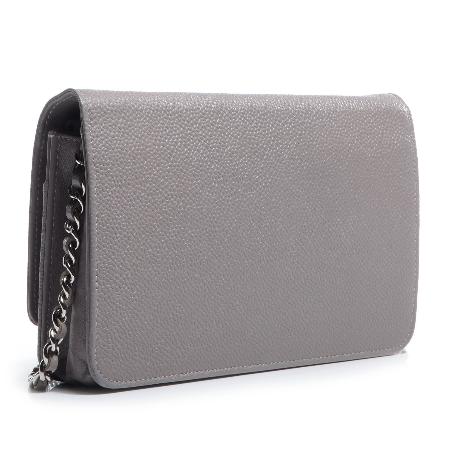 Chanel Caviar Timeless Wallet on Chain WOC Light Grey 3 of 8
