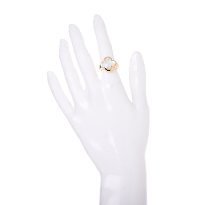 Van Cleef & Arpels 18K Yellow Gold Mother of Pearl Pure Alhambra Ring 49 4.75 2 of 6