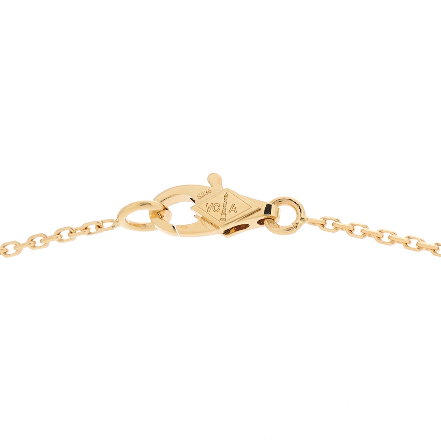 18K Yellow Gold Mother of Pearl Sweet Alhambra Butterfly Pendant Necklace